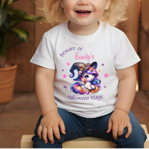 名前付きユニコーンガールズハロウィン ベビーTシャツ