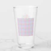 名前付きユニコーンピンク金ゴールド花女の子10代の贈り物 タンブラーグラス (裏面)