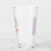 名前付きユニコーンピンク金ゴールド花女の子10代の贈り物 タンブラーグラス (左)