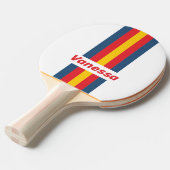 名前付きレトロマウンテンピンストライプ 卓球ラケット (正面アングル)