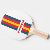 名前付きレトロマウンテンピンストライプ 卓球ラケット (横)