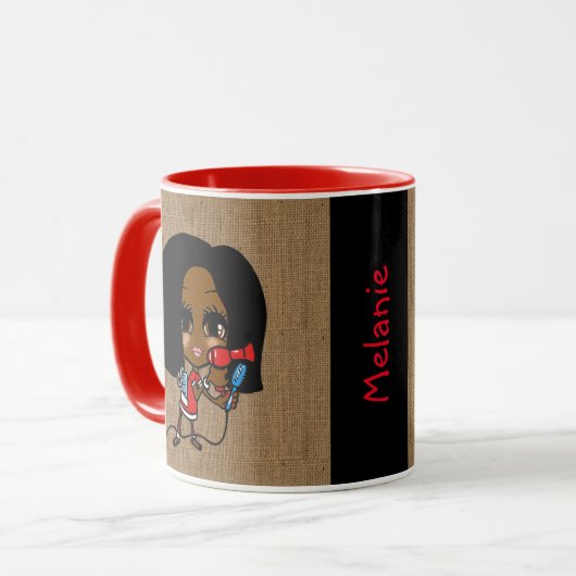 名前付き美容師マグ風刺画ブラックアフリカ マグカップ (正面左)