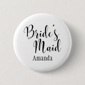 名前付き花嫁のメイドブラックスクリプトタイポグラフィ(30) 缶バッジ (正面)