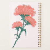 名前付き薄いピンクのカーネーション3つ プランナー手帳 (裏面)