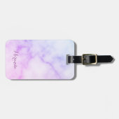 名前付き虹大理石パパーソナライズされたターン ラゲッジタグ (正面横)