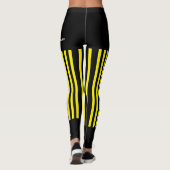 名前付き黄と黒のチーム/クラブ、フェイクショート レギンス (裏面)