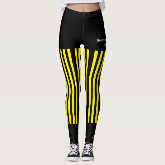名前付き黄と黒のチーム/クラブ、フェイクショート レギンス (正面)