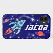 名前付き5文字の宇宙ロケット青い少年たち Case-Mate iPhoneケース (裏面(横))