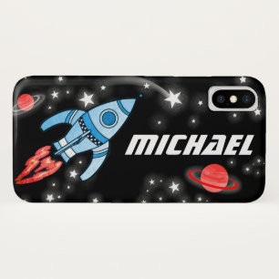 名前付き7文字のロケット宇宙の電話ケース iPhone X ケース