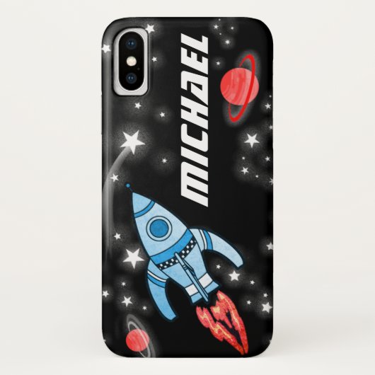 名前付き7文字のロケット宇宙の電話ケース Case-Mate iPhoneケース (裏面)