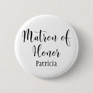 名前付きMatron of Honorスクリプトタイポグラフィ(30) 缶バッジ