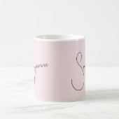 名前付エレガントきバラピンクマグ コーヒーマグカップ (中央)