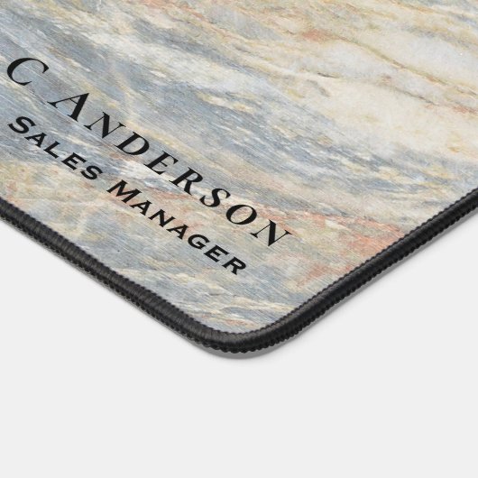 名前伝統的とタイトル付き大理石の外観 デスクマット (コーナー)