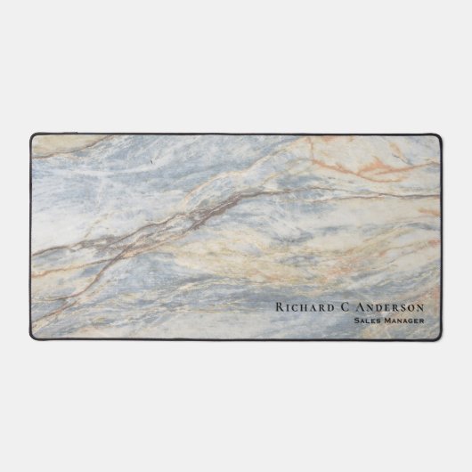 名前伝統的とタイトル付き大理石の外観 デスクマット (正面)