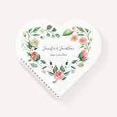 名前伝統的付きピンクの結婚バラ ノートブック (正面)