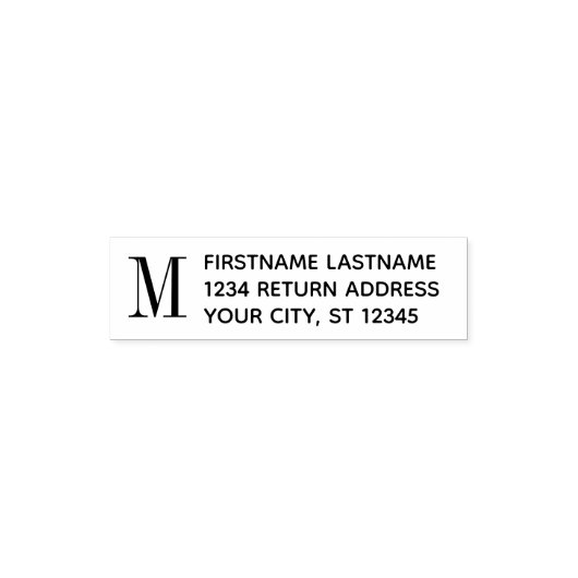 名前伝統的付きモノグラム差出人住所 セルフインキングスタンプ (デザイン)