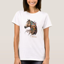 名前入りおしゃれなバイホースTシャツ Tシャツ