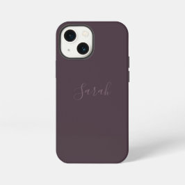 名前入りお手頃ダスティプラム iPhone 13 MINIケース