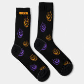 名前入りかわいいハロウィンのカボチャソックス ソックス (右)