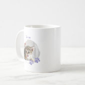 名前入りかわいい猫のペット コーヒーマグカップ (正面左)