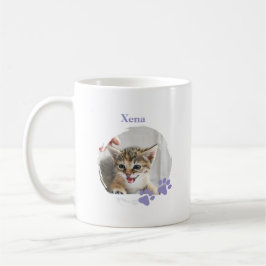 名前入りかわいい猫のペット コーヒーマグカップ