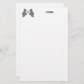 名前入りでモノグラムのな天使によっては静止したが飛びます 便箋 (正面/裏面)