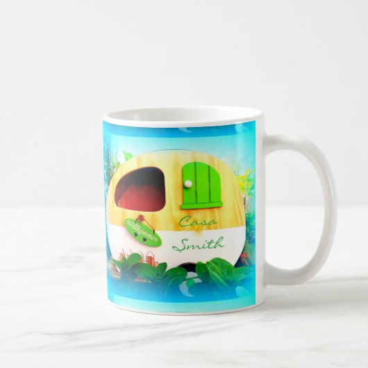 名前入りで小さい家 コーヒーマグカップ (右)