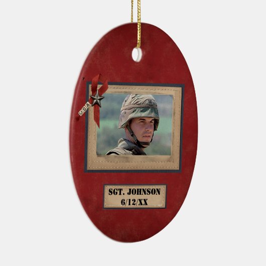 名前入りで落ちたな兵士の軍のオーナメント セラミックオーナメント (右)
