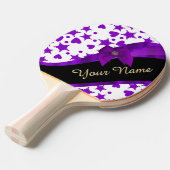名前入りなかわいらしい紫色のむらがあるガーリーなパターン 卓球ラケット (正面アングル)