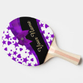 名前入りなかわいらしい紫色のむらがあるガーリーなパターン 卓球ラケット (横)