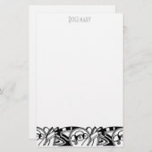 名前入りなアールデコの文房具 便箋 (正面/裏面)