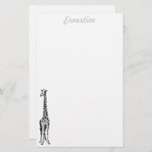 名前入りなキリンの文房具- 便箋 (正面/裏面)