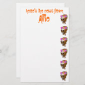 名前入りなクールなスカル 便箋 (正面/裏面)