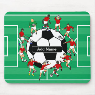 名前入りなサッカーボールおよびプレーヤー マウスパッド