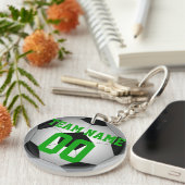 名前入りなサッカーボールのチーム名前数 キーホルダー (正面右)