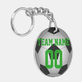 名前入りなサッカーボールのチーム名前数 キーホルダー (正面左)