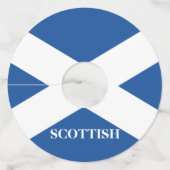 名前入りなスコットランドのスコットランドの旗 ワイングラスタグ (正面)