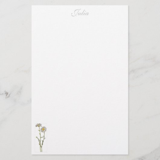 名前入りなデイジーの文房具- 便箋 (正面)