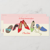 名前入りなパーティーの靴のデザイン- 招待状 (正面/裏面)