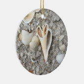 名前入りなビーチのオーナメントの貝のハートの螺線形 セラミックオーナメント (右)