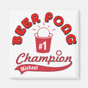 名前入りなビールPongのチャンピオン賞 マグネット