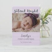 名前入りなベビーの初めてのクリスマスの写真 シーズンカード (スタンド正面)