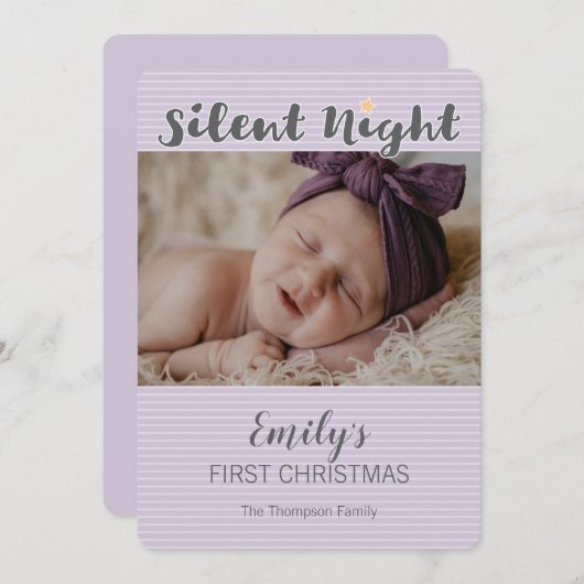 名前入りなベビーの初めてのクリスマスの写真 シーズンカード (正面/裏面)