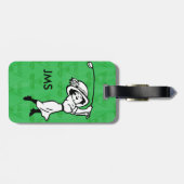 名前入りなメスのゴルフ漫画のゴルファー ラゲッジタグ (裏面横)