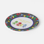 名前入りなロボット誕生会の紙皿 ペーパープレート (アングル)