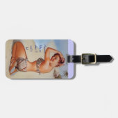 名前入りなヴィンテージのバッグのラベル ラゲッジタグ (正面横)