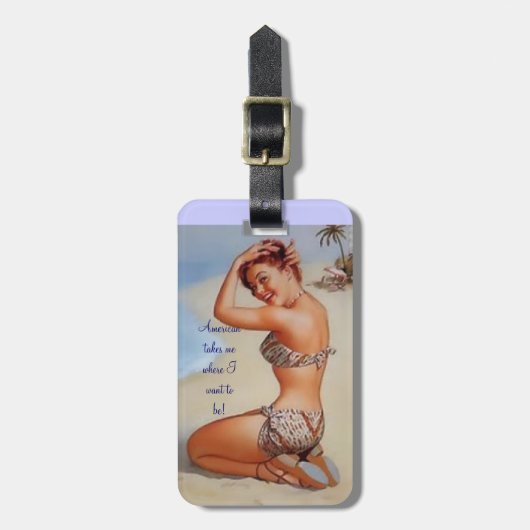 名前入りなヴィンテージのバッグのラベル ラゲッジタグ (正面縦)