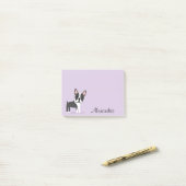 名前入りな一流の紫色のボストンテリア ポストイット (デスク上)