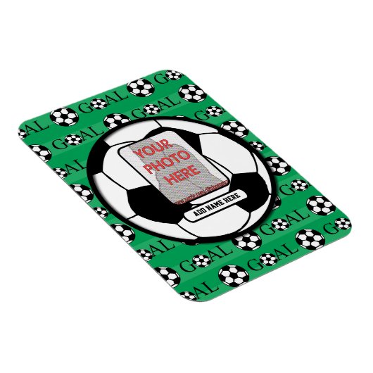 名前入りな写真および名前のサッカーボール マグネット (右側)