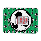 名前入りな写真および名前のサッカーボール マグネット (横)